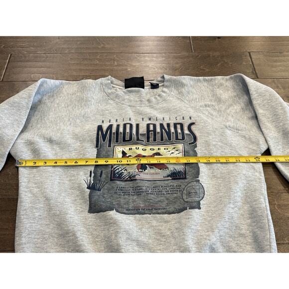 Vintage Wolf Athletic Mens Gray North American Midlands Rugged Sweatshirt XL - Picture 8 of 8